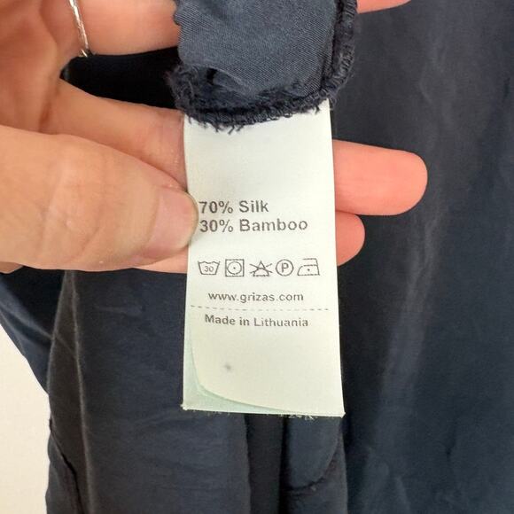 Grizas Silk and Bamboo Lagenlook Oversized Short Sleeve One Pocket Maxi Dress XL - Picture 6 of 8